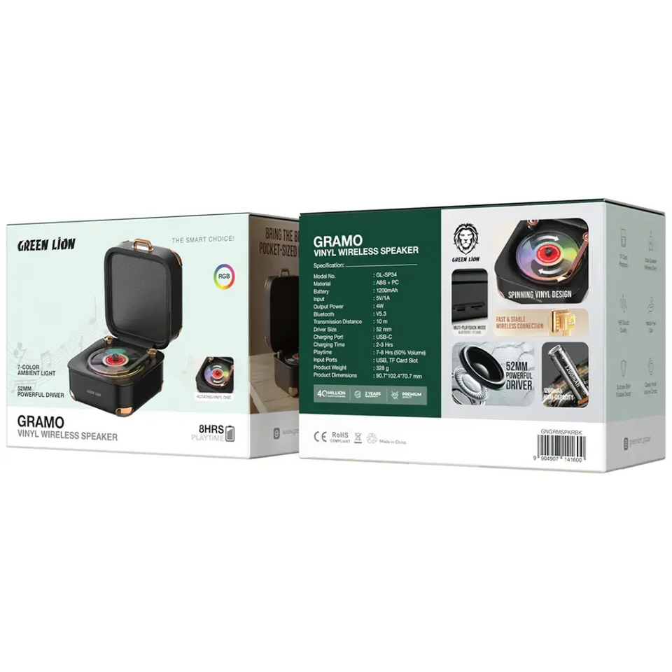 Green Lion Gramo Vinyl Wireless Speaker
