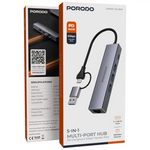 Porodo 5-in-1 Multi-Port USB Hub
