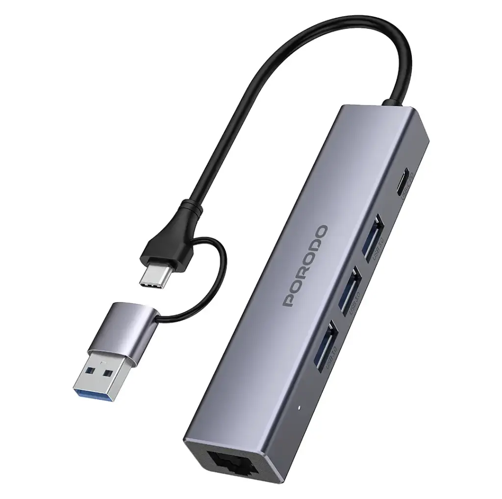 Porodo 5-in-1 Multi-Port USB Hub