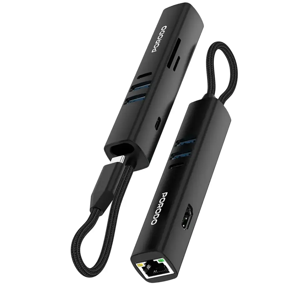 Porodo 8-in-1 Multi-Port USB Hub