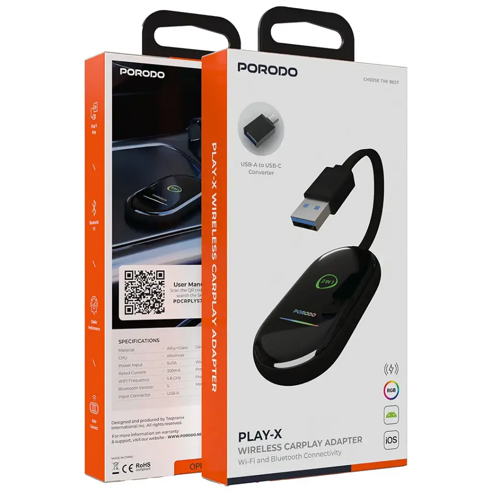 Porodo Play-X Wireless CarPlay Adapter