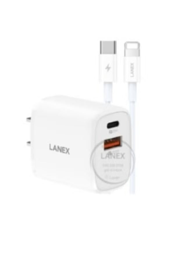 Lanex Lc49cl Fast Charger 1 Usb Port 22.5w 1 Type C To Lightning Pd Port 20w